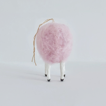Load image into Gallery viewer, Back view of a cotton candy pink needle felted sheep. Pic 8 of 8.