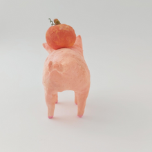Load image into Gallery viewer, Back view of spun cotton pig sculpture. Photo 5