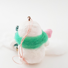 Load image into Gallery viewer, Back view of spun cotton snowman. Photo 6
