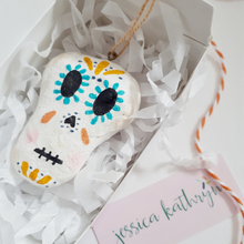 Load image into Gallery viewer, Spun Cotton Sugar Skull Ornament