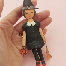 Cargar imagen en el visor de la galería, Spun Cotton Witch Ornament
