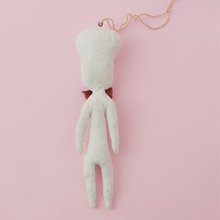 Load image into Gallery viewer, Back view of spun cotton skeleton ornament. Photo 6