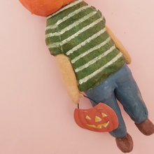 Load image into Gallery viewer, Spun Cotton Jack-O-Lantern Boy Ornament