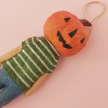Load image into Gallery viewer, Spun Cotton Jack-O-Lantern Boy Ornament