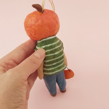 Load image into Gallery viewer, Spun Cotton Jack-O-Lantern Boy Ornament