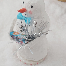Load image into Gallery viewer, Another close up of snowman, from above. Pic 4 of 7