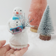 Load image into Gallery viewer, Hand holding spun cotton snowman. Pic 2 of 7