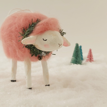 Load image into Gallery viewer, Close up of pink sheep ornament. pic 3 of 7