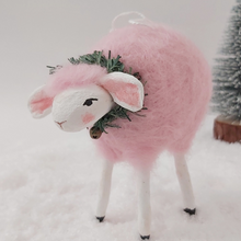 Cargar imagen en el visor de la galería, Close up of pink sheep ornament. Pic 2 of 6.