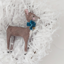 Load image into Gallery viewer, Spun cotton deer laying in white shredded tissue paper. Photo 8 of 8.