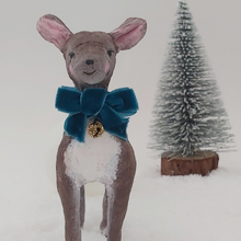 Load image into Gallery viewer, Front view of spun cotton deer. Photo 3 of 8.
