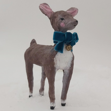 Load image into Gallery viewer, Closer front view of spun cotton deer. Photo 7 of 8.