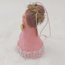 Load image into Gallery viewer, Side view of spun cotton angel. Photo 5 of 10.
