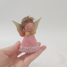 Load image into Gallery viewer, Spun cotton angel, held in hand. Photo 3 of 10.