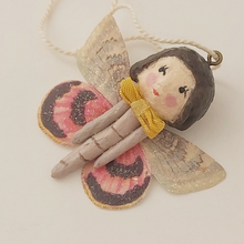 Load image into Gallery viewer, Another close up of spun cotton butterfly girl. Pic 5 of 8.