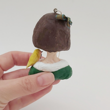 Load image into Gallery viewer, Back view of spun cotton girl ornament. Pic 9 of 11.