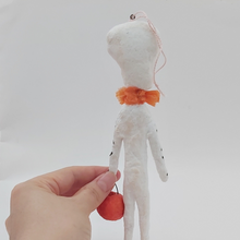 Load image into Gallery viewer, Back view of spun cotton skeleton ornament. Pic 5 of 5.