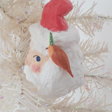 Cargar imagen en el visor de la galería, Vintage Inspired Spun Cotton Santa Ornament