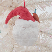 Load image into Gallery viewer, Vintage Inspired Spun Cotton Santa Ornament with Robin