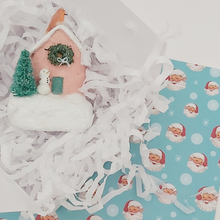 Load image into Gallery viewer, Pink spun cotton house laying in box with shredded tissue paper. Pic 7 of 7.