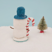 Load image into Gallery viewer, Back view of spun cotton snowman. Pic 7 of 8.