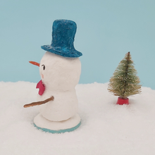Load image into Gallery viewer, Side view of spun cotton snowman. Pic 5 of 8.