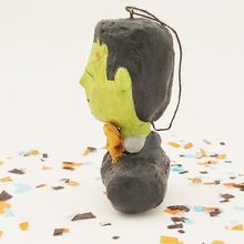 Cargar imagen en el visor de la galería, Opposite side view of spun cotton Frankenstein ornament. Pic 8 of 9.