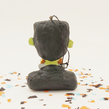 Cargar imagen en el visor de la galería, Back view of spun cotton Frankenstein ornament. Pic 9 of 9.