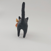 Cargar imagen en el visor de la galería, View from behind of black spun cotton cat. Photo 6