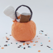 Load image into Gallery viewer, Back view of spun cotton Halloween bucket. Pic 5 of 5.