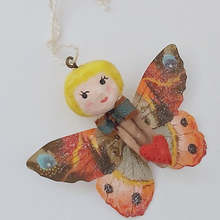 Load image into Gallery viewer, Close up of spun cotton Valentine's Day butterfly girl. Pic 3 of 4.