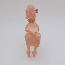 Load image into Gallery viewer, Back view of spun cotton pink poodle sculpture. Pic 7 of 7.