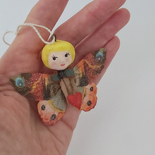 Load image into Gallery viewer, Spun cotton Valentine's Day butterfly girl, held in hand. Pic 2 of 4.