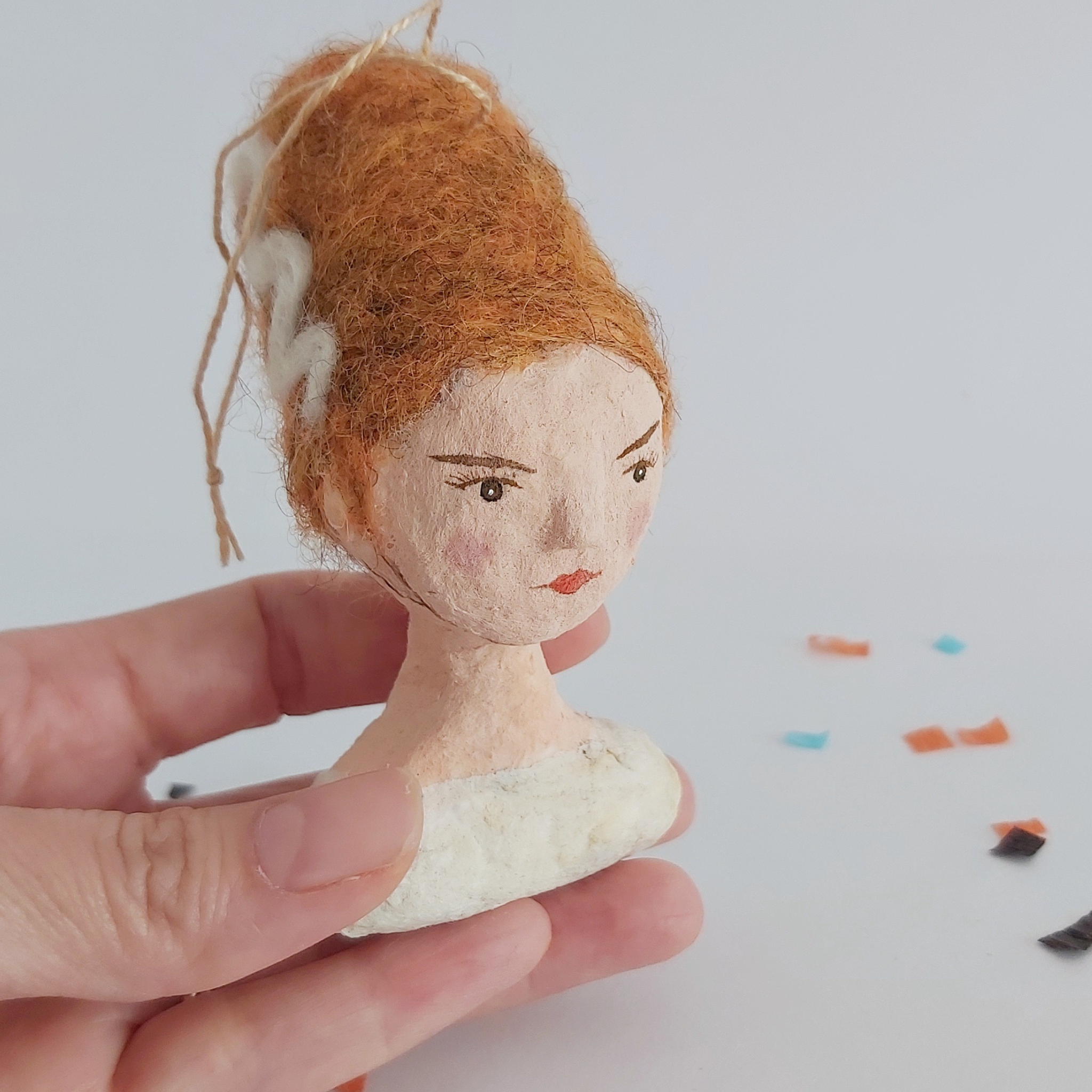 Vintage Style Spun Cotton Bride of Frankenstein Ornament – Jessica