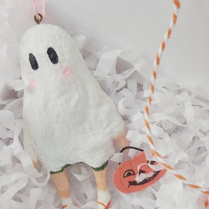 *RESERVED* Spun Cotton Ghost Girl Ornament