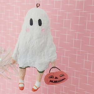 *RESERVED* Spun Cotton Ghost Girl Ornament