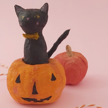 Cargar imagen en el visor de la galería, Spun Cotton Black Cat in Jack o'Lantern
