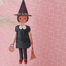 Cargar imagen en el visor de la galería, Spun Cotton Witch Ornament

