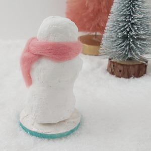Back view of spun cotton snow girl. Pic 5 of 7.