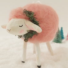Cargar imagen en el visor de la galería, Side view of pink sheep ornament. pic 4 of 7
