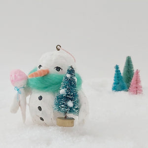 Spun Cotton Snowman Ornament