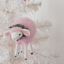 Load image into Gallery viewer, Pink sheep hanging from Christmas tree. Pic 5 of 6.
