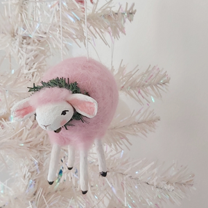 Pink sheep hanging from Christmas tree. Pic 5 of 6.