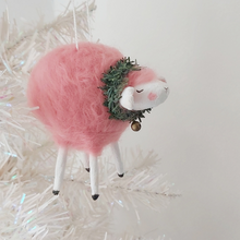 Load image into Gallery viewer, Pink sheep hanging from Christmas tree. Pic 6 of 6.
