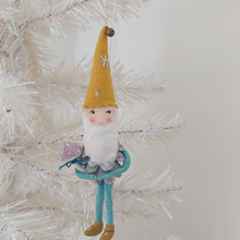 Load image into Gallery viewer, Pine cone gnome hanging from Christmas tree. Photo 1 of 9. 
