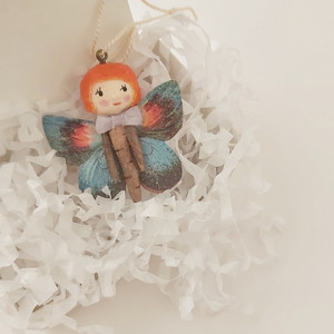 Spun cotton butterfly girl, lying in gift box. Pic 7 of 8. 