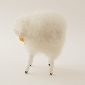 Side view of needle felted sheep's fluffy body. Pic 5 of 5.