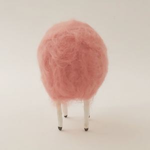 Back view of pink needle felted sheep. Pic 3 of 6.