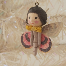 Cargar imagen en el visor de la galería, Close up side view of spun cotton butterfly girl. Pic 2 of 8.
