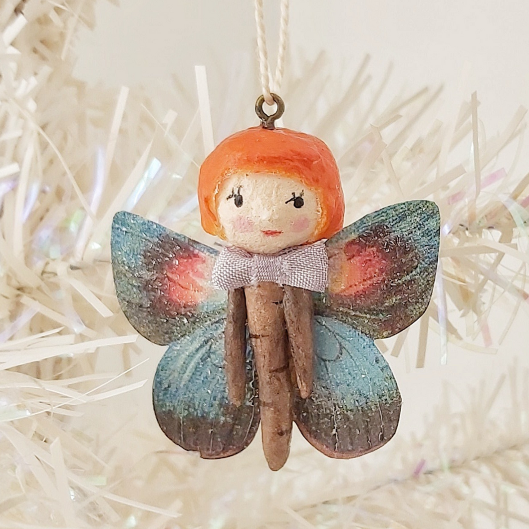 Spun Cotton Butterfly Girl Ornament
